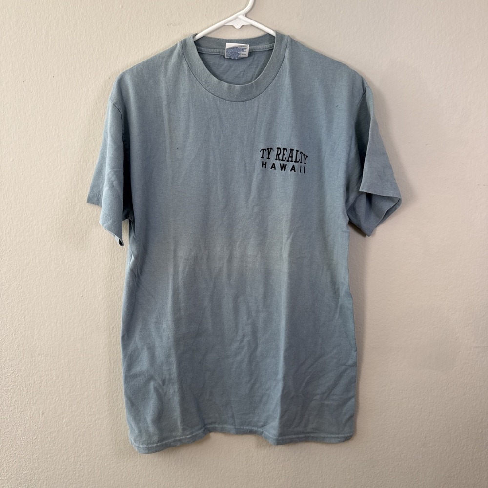 Vintage 80s Ty Realty Hawaiian Islands Surfing Hawaii Shirt Size M Single Stitch